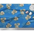 thumbnail image 3 of Soimoi Rayon Fabric Leaves & Alba Rose Floral Print Fabric by Yard 42 Inch Wide, 3 of 3