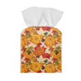 thumbnail image 2 of POLERO Decorative Car Tissue Holder, Thanksgiving Pumpkin Leaves Square Tissue Box Cover PU Leather Facial Paper Case Organizer Dispenser for Bathroom, Vanity Countertop, Night Stands, Desk, 2 of 7