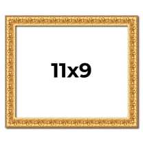 11x9 Frame Gold Real Wood Picture Frame Width 1 inches | Interior Frame Depth 0.5 inches | Edwina