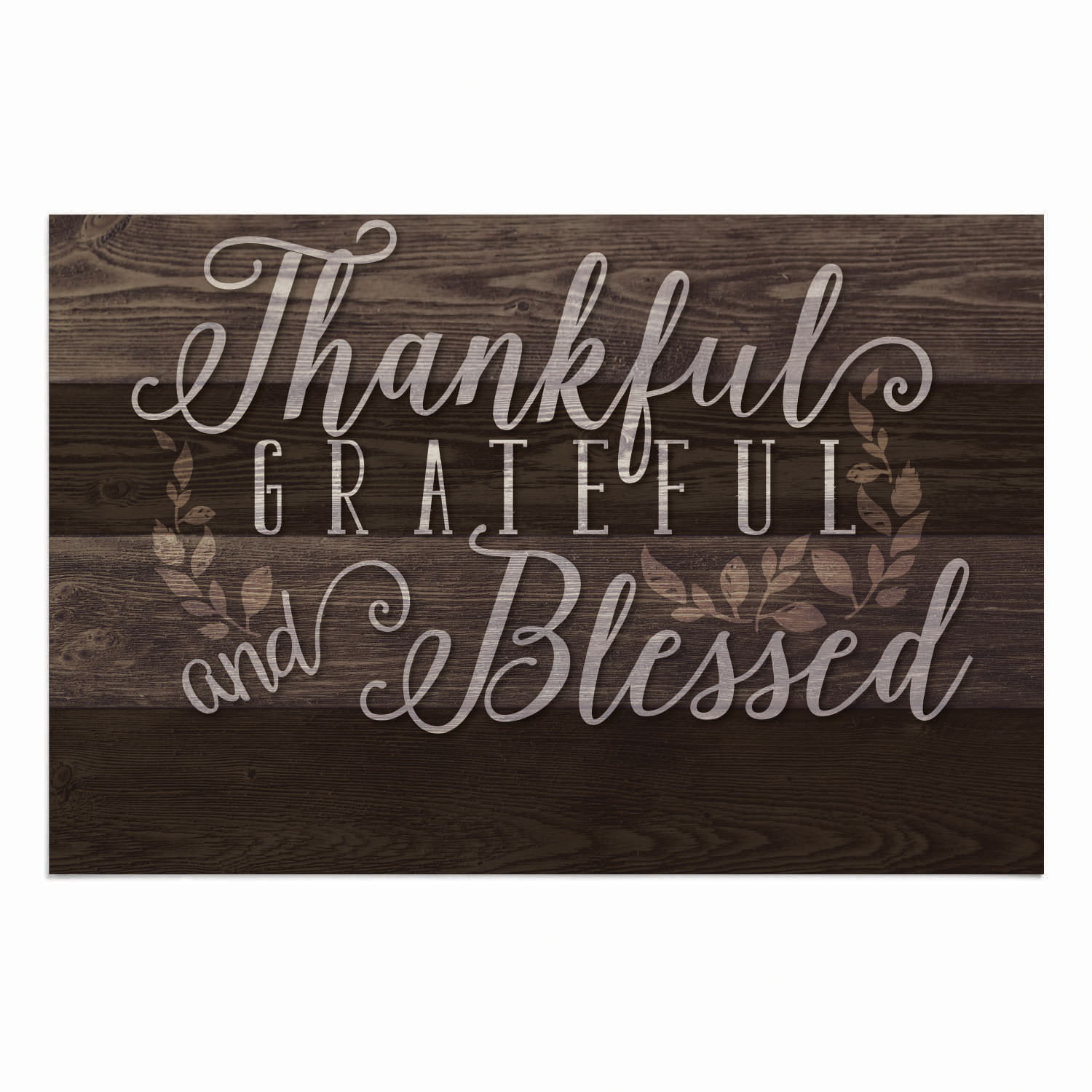 Personalized Planet 27x18 Thankful, Grateful and Blessed Personalized Doormat on Durable Indoor Outdoor 1/8" Thick Low Profile Mat with Non Slip Rubber Backing