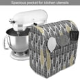 thumbnail image 2 of Feather Stand Mixer Cover, Hand Drawn Repeating Pattern Ornate Feathers Style, Kitchen Appliance Organizer Bag Cover with Pockets, 5 Quarts, Black White Mustard, by Ambesonne, 2 of 4