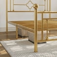 thumbnail image 3 of Allewie King Size Metal Platform Bed Frame with Victorian Vintage Headboard and Footboard, Gold, 3 of 10