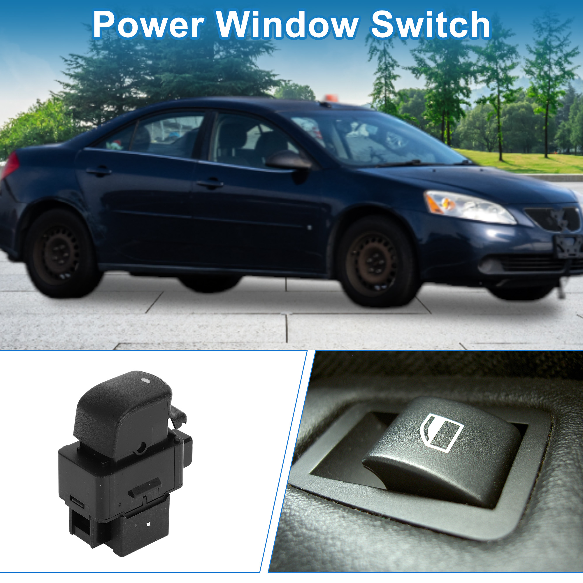 Unique Bargains Power Window Switch for Pontiac G6 and Solstice 2006-2009 Black