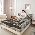 thumbnail image 4 of Manfei RV Car Twin Sheet Sets 3pcs for Female Men,Rustic Cabin Twin Fitted Sheet Microfiber,Happy Camping Breathable Flat Sheet,Microfiber Bedroom Decor, 4 of 7