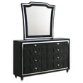 thumbnail image 3 of Coaster Lorient 8-Drawer Velvet Upholstered LED Dresser with Mirror in Black, 3 of 13