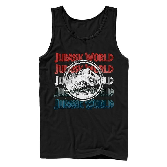 Men's Jurassic World: Fallen Kingdom 4th of July Logo Tank Top Black X Large