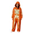 thumbnail image 6 of Unisex Adult Hooded Onesie, Halloween Skeleton Full‑Body Print Long Sleeve Jumpsuit for Men Women Home Loungewear, 6 of 8