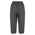 thumbnail image 4 of Gamivast Linen Pants for Women Cropped Straight Leg High Waisted Beach Pants Drawstring Elastic Waist Breathable with Pockets Easy Pull on Style for Garden Afternoons Errands and Weekend Wear, 4 of 8