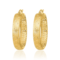 thumbnail image 2 of 14K Solid Yellow Gold Medium Hoop Earrings, 2 of 5