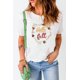 thumbnail image 1 of ABPHQTO Camiseta gráfica de manga corta bordada blanca Hello Fall para mujer, 1 of 5