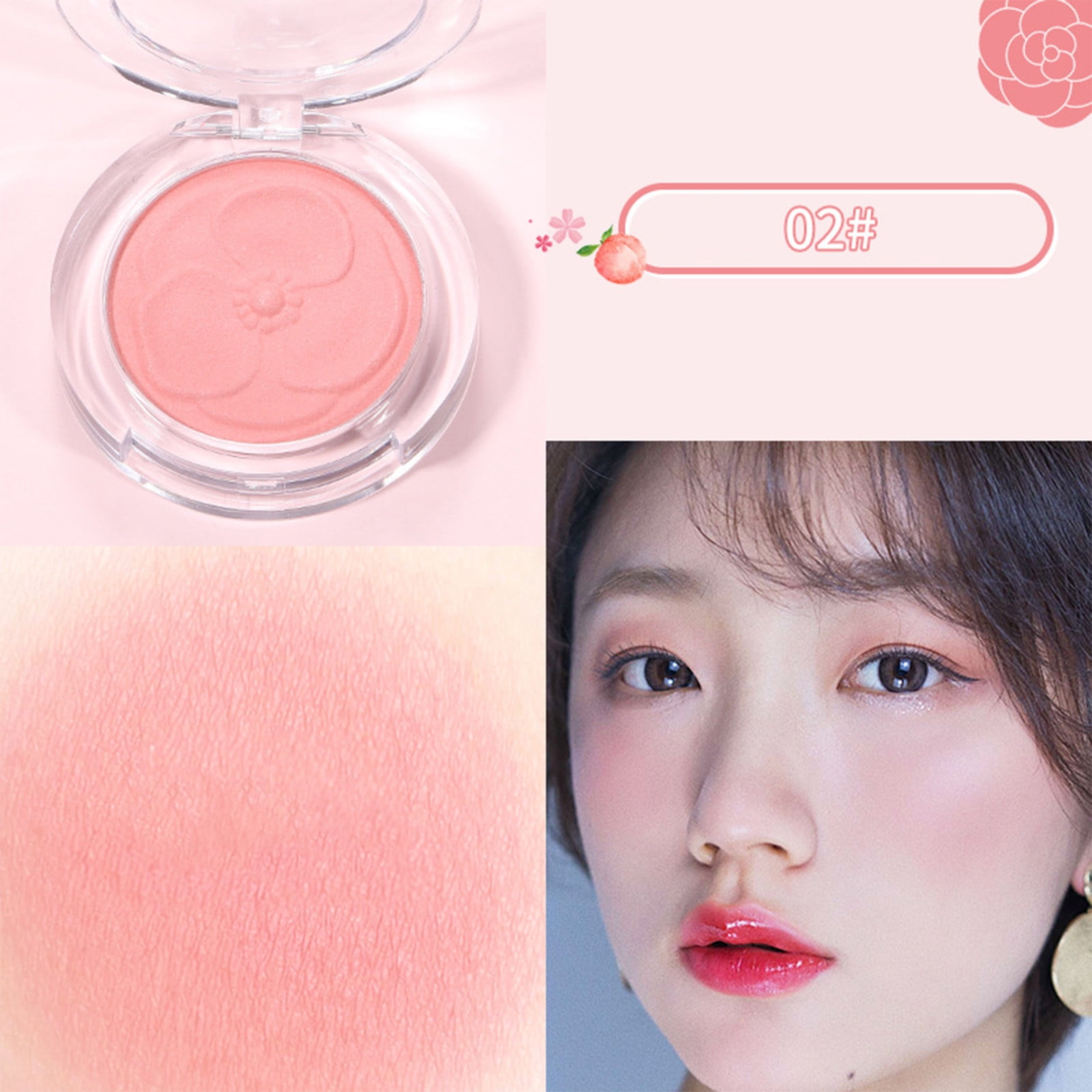 XINKAIRUN Powder Blush Soft And Puffy Cheek Longlasting Blush Natural