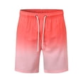 thumbnail image 4 of ibiyuan Men Swim Trunks with Compression Liner Quick-Dry Mens Bathing Suits Drawstring Waist Bathing Shorts Zipper Pockets Breathable Printed Beach Pool Vacation Swimwear,b-Hot Pink, 4 of 6