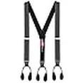 thumbnail image 3 of Holdâ€™Em 1 Â¼ Fancy Stripes and Solid Suspenders for Men â€“ Y-Back Adjustable Leather Trimmed Button End-STR Summit Black, 3 of 4