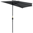 thumbnail image 1 of Outsunny 9.8ft Half Umbrella Patio Parasol Sun Shade, Crank Handle, Grey, 1 of 10