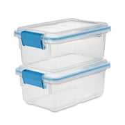Sterilite Storage Box - Clear Plastic with Blue Latches - 12 Pack, 7.5 qt