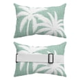 thumbnail image 6 of Summer Tropical Tree Outdoor Pillows for Chaise Lounge Chair Waterproof Lumbar Pillows with Insert&Adjustable Elastic Strap Beach Headrest Pillow Coastal Green Palm Trees Neck Pillow for Pool 12"x20", 6 of 9