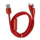 thumbnail image 5 of Cable de carga rápida USB múltiple trenzado de nailon 3 en 1 para puertos IOS/Tipo C/Micro USB Rojo, 5 of 14