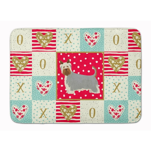Australian Silky Terrier 2 Love Machine Washable Memory Foam Mat Red