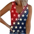 thumbnail image 2 of Homenesgenics Independence Day Shirt Women's Tank Tops for Women New Summer V-neck Sleeveless Casual Printed Button Up T-shirt, 2 of 4