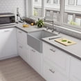 thumbnail image 4 of Gray Matte Smooth Apron 24" x 18" Single Bowl Fireclay Farm Sink, 4 of 8