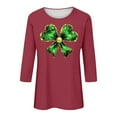 thumbnail image 5 of Womens Funny St Patricks Day Shirts 3/4 Sleeve Crewneck Green Graphic Comfy Casual Loose Fit Tee Shirts Pullover Tops (XL, Red), 5 of 5