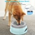 thumbnail image 6 of Dog Water Bowl, Dog Bowl No Spill Dog Food Water Bowl Slow Water Feeder, Spill Proof Pet Water Dispenser Vehicle Carried Travel Water Bowl for Small Medium Dogs and Cats, 25oz/750ML, Blue, 6 of 7