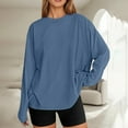 thumbnail image 2 of Womens Long Sleeve Tops Shirts Fashion Oversized Casual Basic Crewneck Fall Clothes for Women Tees Blouses, 2 of 6