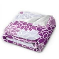 thumbnail image 6 of Vintage Purple Flower Pattern Throw Blanket, Super Soft Anti-Pilling Flannel Bed Blankets, 80"x60", 6 of 8