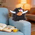 thumbnail image 3 of HWRETIE Highland Cow Plush Long Hair Decorative Stuffed Ornament, 3 of 6