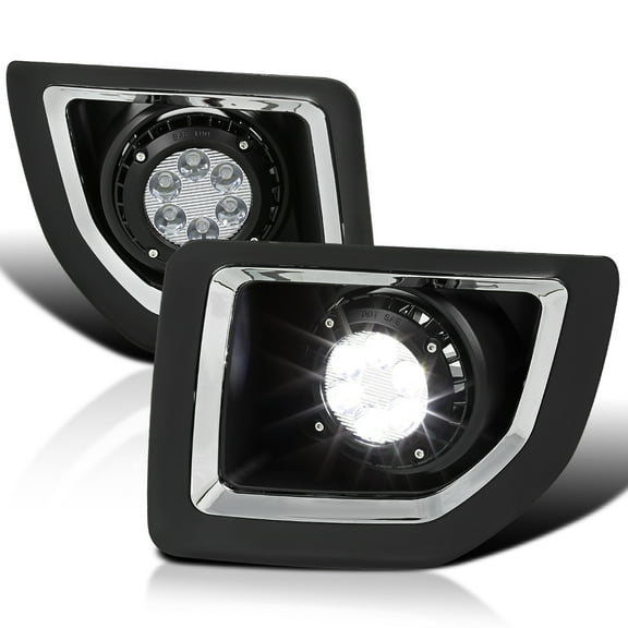 Spec-D Tuning Clear Driving LED Fog Lights  Built-In LED Bulbs   Switch Compatible with 2015-2018 GMC Sierra 2500HD 3500HD L R Pair Assembly