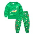 thumbnail image 1 of MIASHUI Pyjama Garçon Coton Planète Pjs Tout-Petit Ensemble de Sommeil 2 Pcs Vêtements pour Enfants, Vert, 4-5 Ans, 1 of 2