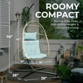 thumbnail image 5 of Econohome Hanging Egg Chair with Stand - Indoor/Outdoor Swing Hammock Chair with Plush, Washable Cushions, 350LBS Capacity, Ideal for Relaxation in Bedrooms, Balconies, Gardens, and Patios, 5 of 6