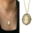 thumbnail image 2 of Sophisticated Victorian Lady Cameo Pendant Necklace Rhinestones Accent Jewelry, 2 of 20