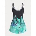 thumbnail image 2 of Tank Top de Talla Extra con Estampado de Pulpo con Escote Pico Rosegal  Camisetas sin mangas de talla grande, 2 of 5