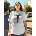thumbnail image 3 of T Shirts for Women Short Sleeve Cotton Crewneck T-Shirt, LOVE IS FOREVER Red Rose Skeleton Hand Tee Tops Casual Basic T-Shirts, XS-5XL White XL, 3 of 7