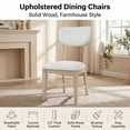 thumbnail image 4 of COLAMY PURA Solid Wood Dining Chair Set of 2 with Fabric Upholstered Seat and Backrest, Modern Farmhouse Kitchen Chair, Wooden Chair with Padded Cushion, Natural, 4 of 11