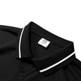 thumbnail image 6 of Cotton Short Sleeve Polo Shirts for Men 3 Button Slim Fit Golf T Shirts Wrinkle Resistant Breathable Moisture Wicking Business Casual Wear Tops , #02 Black, M, 6 of 7