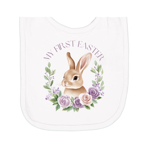 Inktastic My First Easter Bunny Floral Newborn Bib