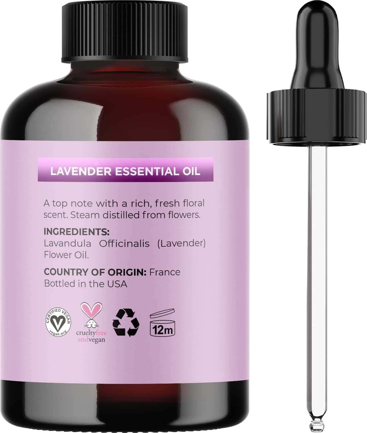 Lavender Essential Oil for Sleep Diffuser - Lavender Oil for Hair Skin and Body - Scented Oils for Aromatherapy with Pure Essential Oils for Candles Humidifier and Soap Making 4 fl oz