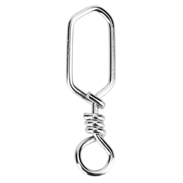 100 piezas/paquete de ganchos giratorios de acero inoxidable con cierre de seguridad para pesca (17 mm)