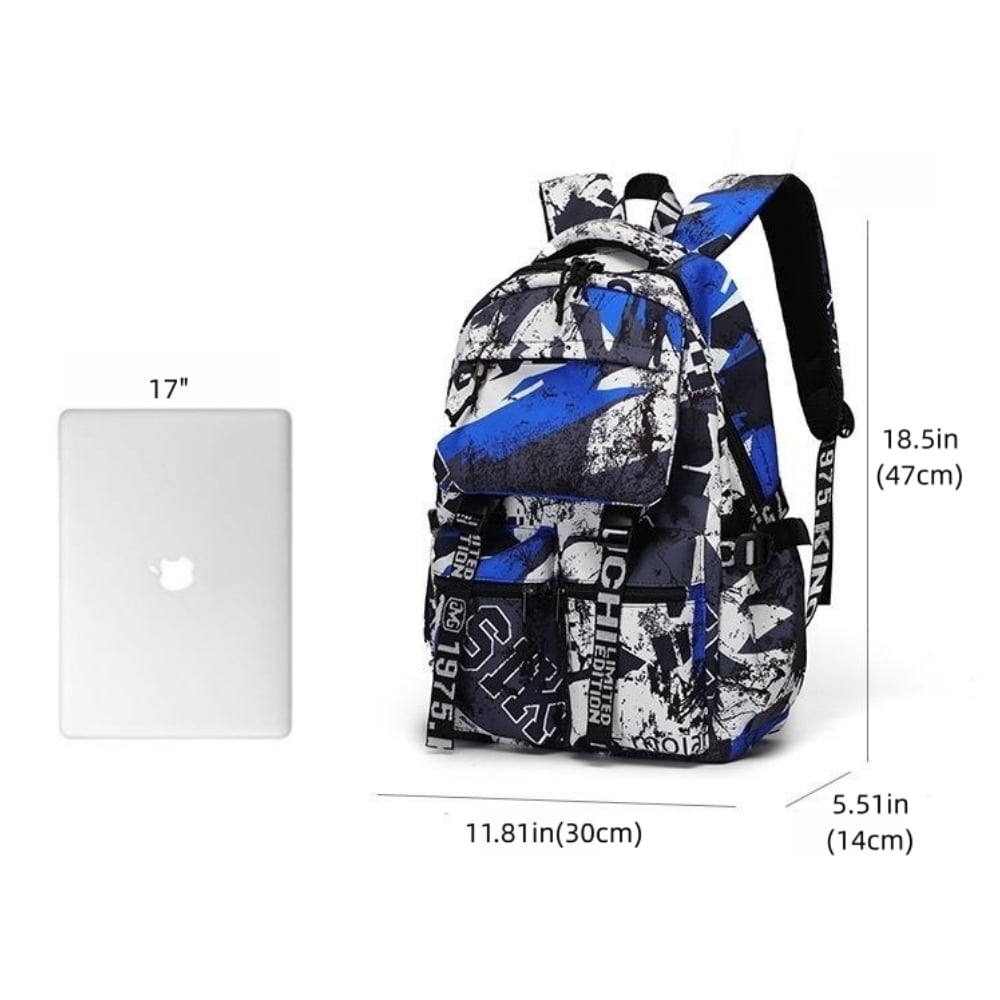 Tyethy School Backpack School Bag for Boys Girls, Lightweight College Bookbag with Laptop Compartmen for Men Women, Black