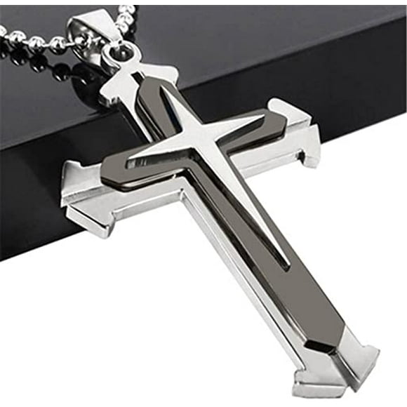 Men Titanium Steel Cross Necklace(C)