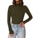 thumbnail image 1 of Remera PRETTYGARDEN 2025 para Mujer con Cuello Alto, Manga Larga, Verde Militar, Talle 2XL, 1 of 8
