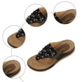 thumbnail image 5 of Rokment Women's Flower Orthopedic Flip Flops with Massage Sole Comfortable Arch Support Platform Wedge Walking Thong Sandals Boho Beach Casual Leather Dress Slip on Slides for Vacation Black Size 6, 5 of 8