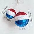 thumbnail image 2 of American Flag Themed Sequin Sphere, Decorative Hanging Ornaments, Outdoor Hanging Decor, Independence Day Party Supply, Rear View Mirror Accent, 1 Pc, 2 of 3