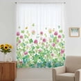thumbnail image 2 of St Patrick's Day Sheer Curtains 108" Extra Long, Spring Shamrock Floral Botanical Watercolor Light Filering Curtains, Privacy Drapes Simi Floor to Veiling Curtain for Living Room Window Treatment, 2 of 9