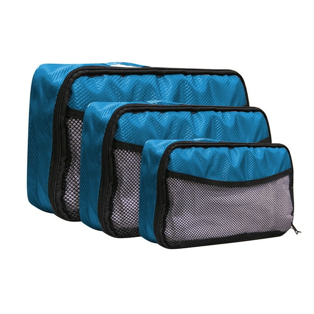 MaximalPower BLUE TRAVEL CUBES MESH PORTABLE LIGHTWEIGHT BAGS LUGGAGE