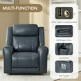 thumbnail image 5 of Spruce & Spring Wall Hugger Genuine Leather Power Recliner with Headrest, Navy, 5 of 10