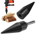 thumbnail image 3 of Wood Splitting Drill Bit High Speed Steel Firewood Log Splitter Drill Bit Wood Punch Cone Driver Drill Bit Woodworking Tool with Connecting Rod for Electric Drill Power Tool, 3 of 9