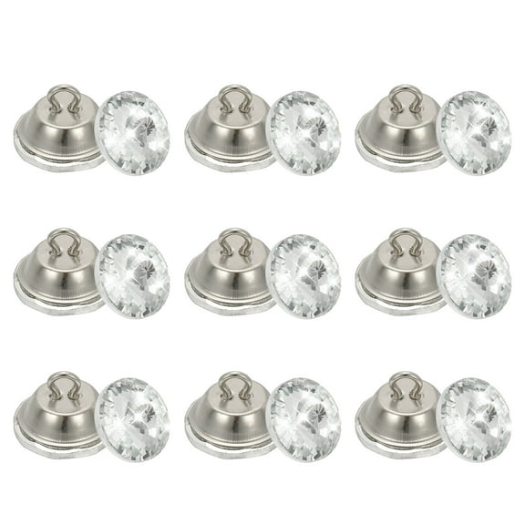 Uxcell 25 Pcs Rhinestone Crystal Buttons, 18mm Upholstery Tufting Buttons with Metal Loop for Sewing Sofa Bed Headboard DIY Crafts Decoration